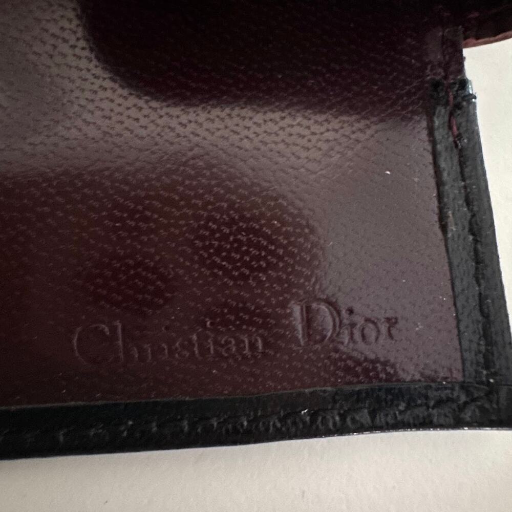 Vintage Christian Dior Leather Key Holder Card Case Compact Wallet New - Picture 4 of 6